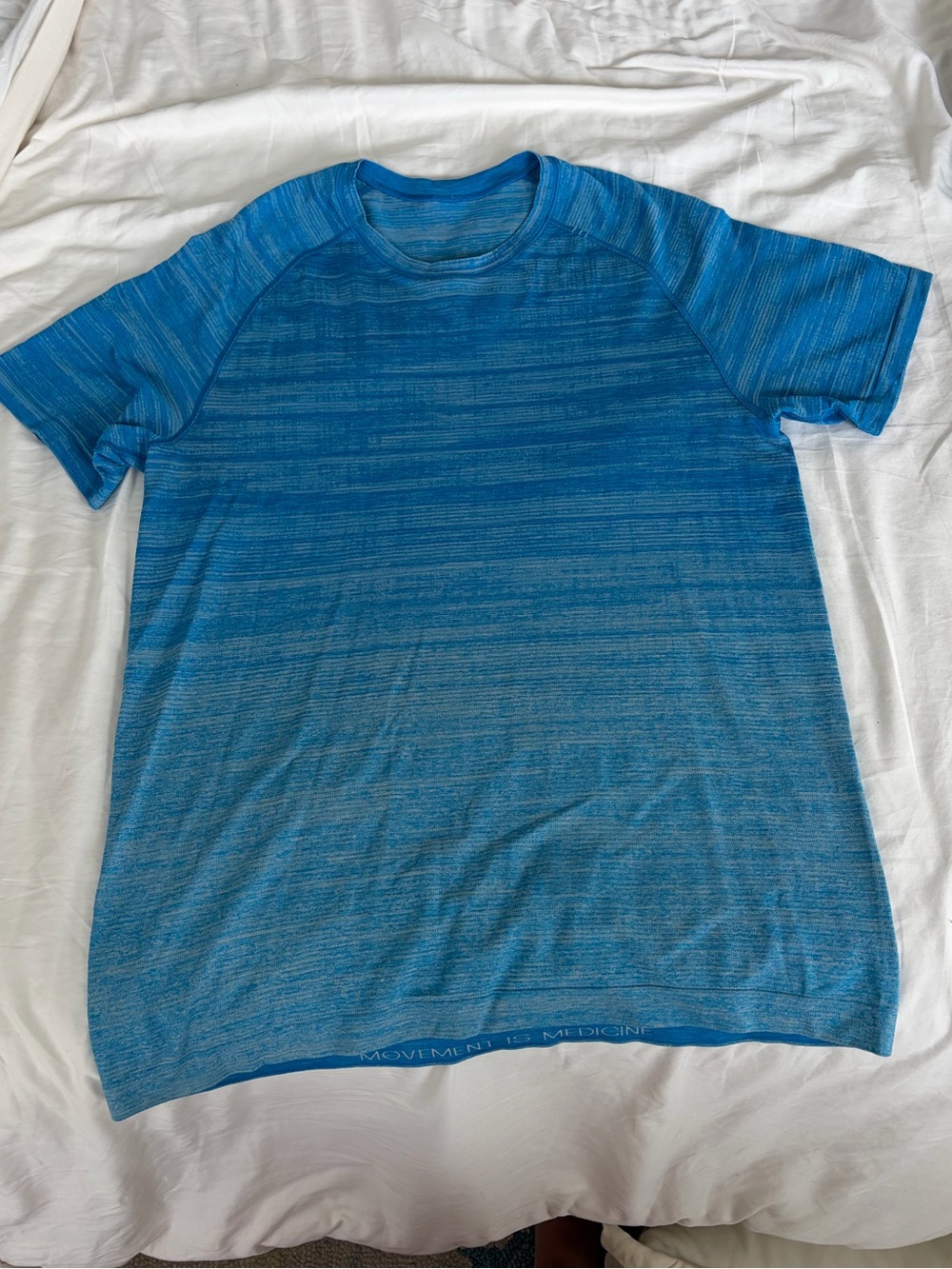 lululemon athletica Men's Heathered Blue Short-Sleeve Crew